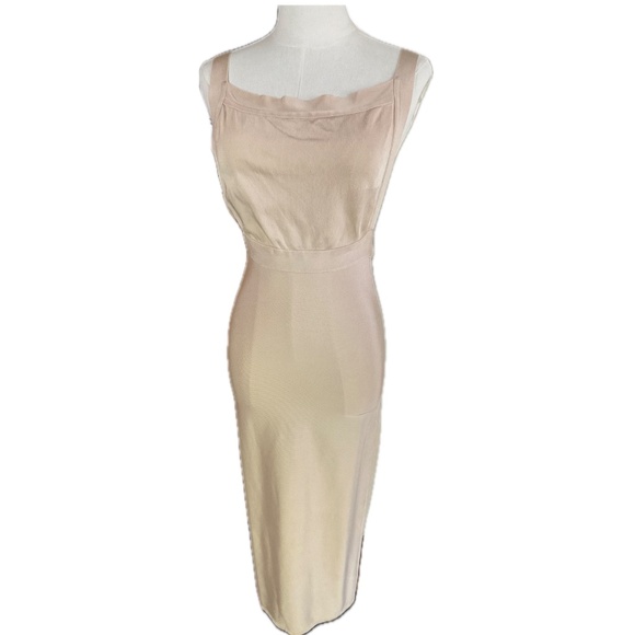Herve Leger Apron Front Backless Maxi Dress Vintage Archive Pale Blush size S - Picture 8 of 11